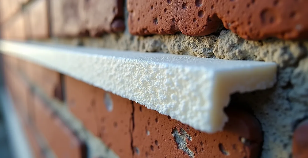 Technische doorsnede van monumentale muur met aerogel isolatiesysteem