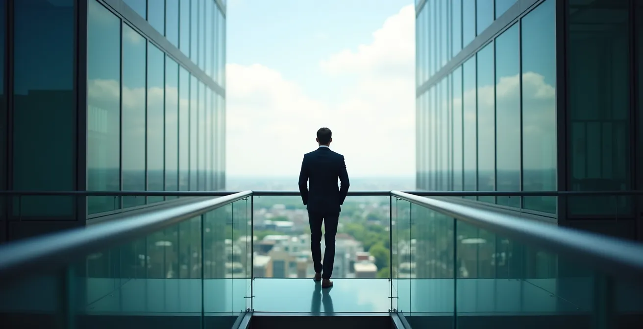 Symbolische weergave van carrièreovergang met twee paden die zich splitsen