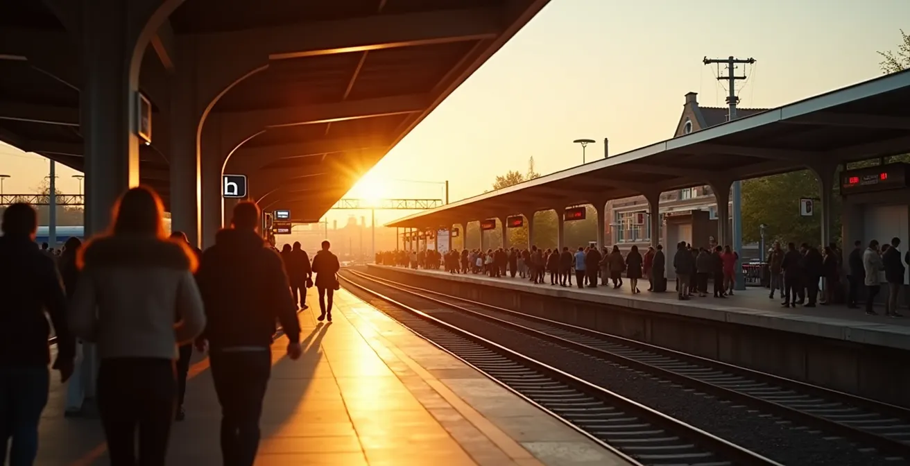 Festivalgangers wachten georganiseerd op pendelbussen