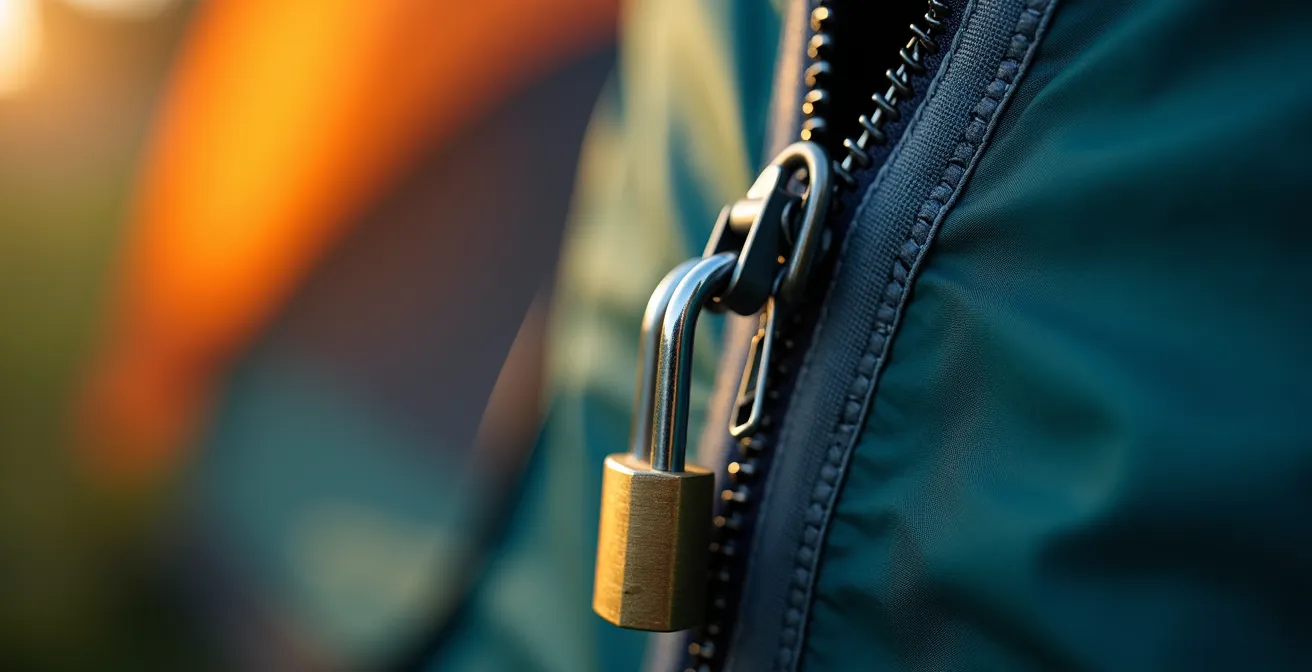 Veilig opgezette festivaltent met slimme beveiligingsoplossingen