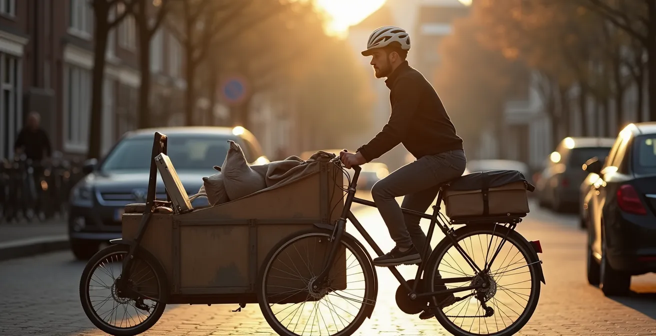 Elektrische bakfiets voor reverse logistics in Amsterdamse binnenstad